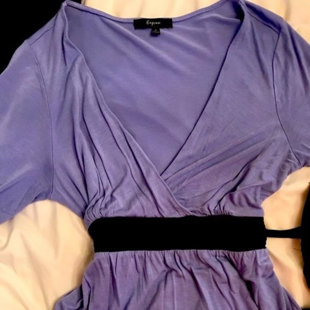 Romantic Express Wrap Bustline Empire Blouse w/tie  L